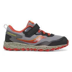 Shop By Gender | Big Kid (10.5 & up)*saucony Big Kid's Peregrine KDZ A/C Sneaker Grey | Red | Yellow