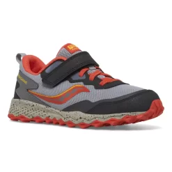 Shop By Gender | Big Kid (10.5 & up)*saucony Big Kid's Peregrine KDZ A/C Sneaker Grey | Red | Yellow