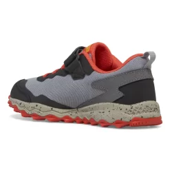 Shop By Gender | Big Kid (10.5 & up)*saucony Big Kid's Peregrine KDZ A/C Sneaker Grey | Red | Yellow