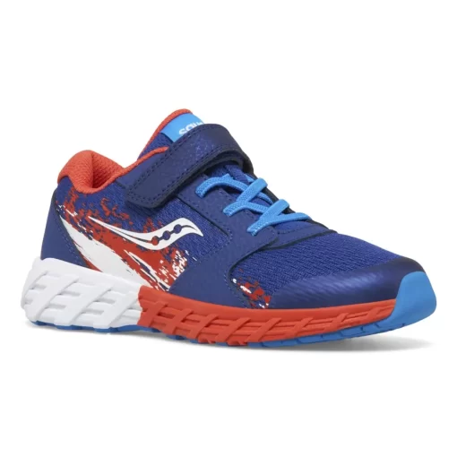 Unisex | Boys*saucony Big Kid's Wind 2.0 A/C Sneaker Navy | Red | White