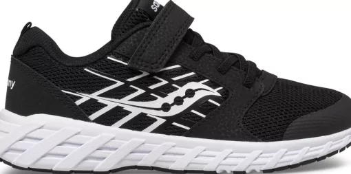 Unisex | Boys*saucony Big Kid's Wind 2.0 A/C Sneaker Black | White
