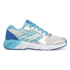 Unisex | Girls*saucony Big Kid's Wind 2.0 Lace Sneaker Turq | Silver