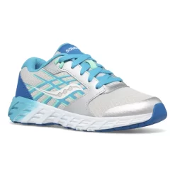 Unisex | Girls*saucony Big Kid's Wind 2.0 Lace Sneaker Turq | Silver