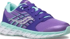 Unisex | Girls*saucony Big Kid's Wind 2.0 Lace Sneaker Purple