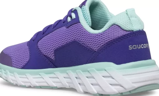 Unisex | Girls*saucony Big Kid's Wind 2.0 Lace Sneaker Purple