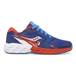 Unisex | Girls*saucony Big Kid's Wind 2.0 Lace Sneaker Navy | Red | White
