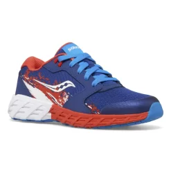 Unisex | Girls*saucony Big Kid's Wind 2.0 Lace Sneaker Navy | Red | White