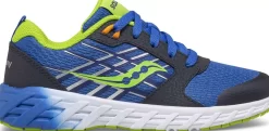 Unisex | Girls*saucony Big Kid's Wind 2.0 Lace Sneaker Blue | Green