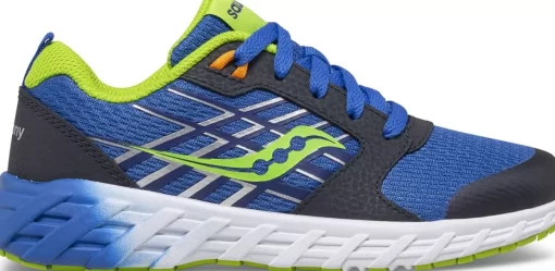 Unisex | Girls*saucony Big Kid's Wind 2.0 Lace Sneaker Blue | Green