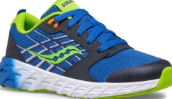 Unisex | Girls*saucony Big Kid's Wind 2.0 Lace Sneaker Blue | Green