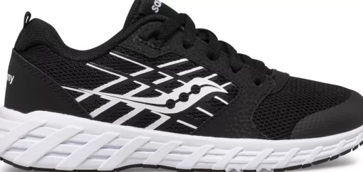 Unisex | Girls*saucony Big Kid's Wind 2.0 Lace Sneaker Black | White