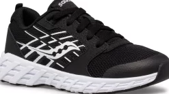 Unisex | Girls*saucony Big Kid's Wind 2.0 Lace Sneaker Black | White
