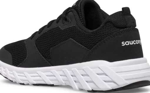 Unisex | Girls*saucony Big Kid's Wind 2.0 Lace Sneaker Black | White