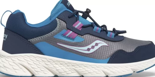 Girls | Boys*saucony Big Kid's Wind Shield 3.0 Sneaker Navy | Grey | Turq
