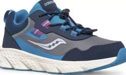 Girls | Boys*saucony Big Kid's Wind Shield 3.0 Sneaker Navy | Grey | Turq