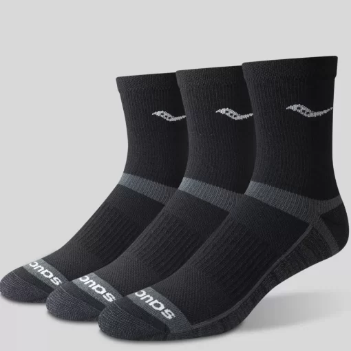 Socks | Socks*saucony Inferno Cushion Mid 3-Pack Sock Black