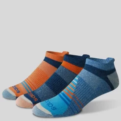 Socks | Socks*saucony Inferno Merino Wool Blend No Show 3-Pack Sock Orange | Blue