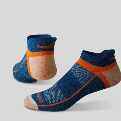 Socks | Socks*saucony Inferno Merino Wool Blend No Show 3-Pack Sock Orange | Blue