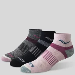 Socks | Socks*saucony Inferno Merino Wool Blend Quarter 3-Pack Sock Pink