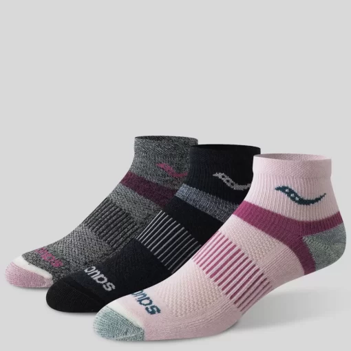 Socks | Socks*saucony Inferno Merino Wool Blend Quarter 3-Pack Sock Pink