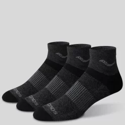 Socks | Socks*saucony Inferno Merino Wool Blend Quarter 3-Pack Sock Grey Marl