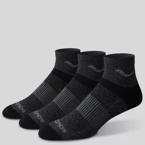 Socks | Socks*saucony Inferno Merino Wool Blend Quarter 3-Pack Sock Grey Marl