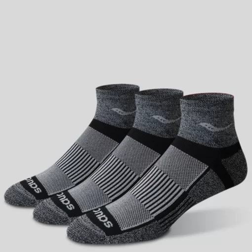 Socks | Accessories*saucony Inferno Quarter 3-Pack Socks Black White Twist