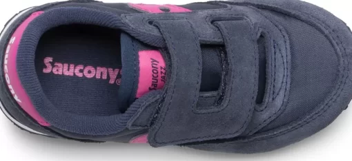 Unisex | Girls*saucony Little Kid's Baby Jazz Hook & Loop Sneaker Navy/Pink