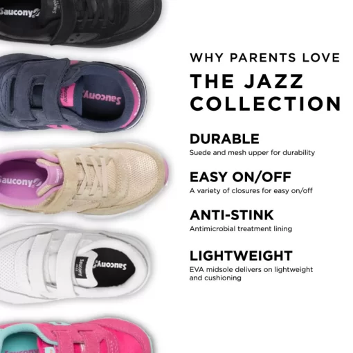 Unisex | Girls*saucony Little Kid's Baby Jazz Hook & Loop Sneaker Magenta