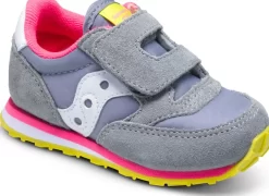 Unisex | Girls*saucony Little Kid's Baby Jazz Hook & Loop Sneaker Grey / Pink