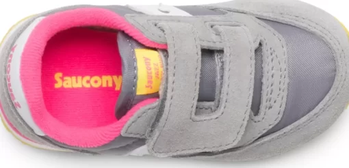 Unisex | Girls*saucony Little Kid's Baby Jazz Hook & Loop Sneaker Grey / Pink