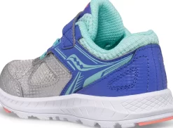Unisex | Girls*saucony Little Kid's Cohesion 14 A/C Jr. Sneaker Silver | Periwinkle | Turq