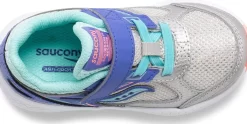Unisex | Girls*saucony Little Kid's Cohesion 14 A/C Jr. Sneaker Silver | Periwinkle | Turq