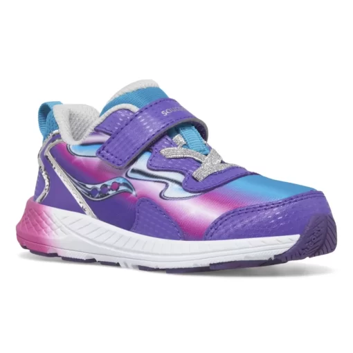 Girls | Boys*saucony Little Kid's Flash 3.0 A/C Jr. Sneaker Teal | Purple | Chrome
