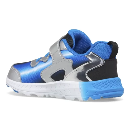 Girls | Boys*saucony Little Kid's Flash 3.0 A/C Jr. Sneaker Black | Blue | Chrome