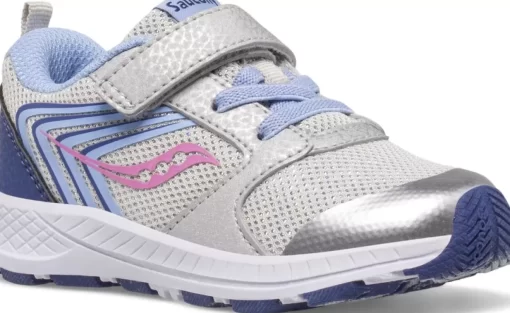 Unisex | Girls*saucony Little Kid's Wind FST Jr. Sneaker Silver | Blue | Pink