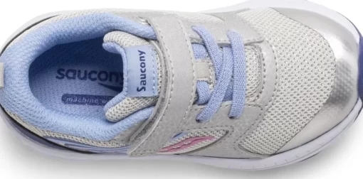 Unisex | Girls*saucony Little Kid's Wind FST Jr. Sneaker Silver | Blue | Pink