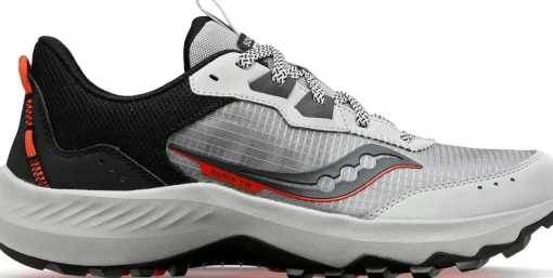 Wide Widths | Trail/Hiking*saucony Men's Aura TR Wide Concrete | Black
