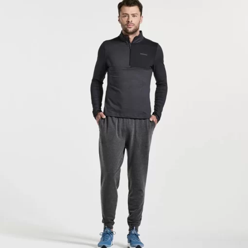 Bottoms*saucony Men's Boston Pant Black Heather