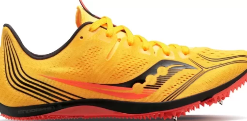 Running | Performance*saucony Men's Endorphin 3 Spike ViZiGold | ViZiRed