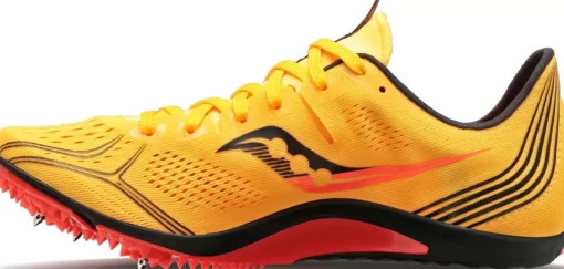 Running | Performance*saucony Men's Endorphin 3 Spike ViZiGold | ViZiRed