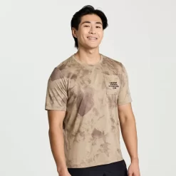 Clothing | Apparel*saucony Men's Explorer Short Sleeve Pewter Tie-Dye Print