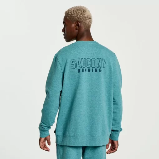 Clothing | Apparel*saucony Men's Rested Crewneck North Atlantic Heather Graphic