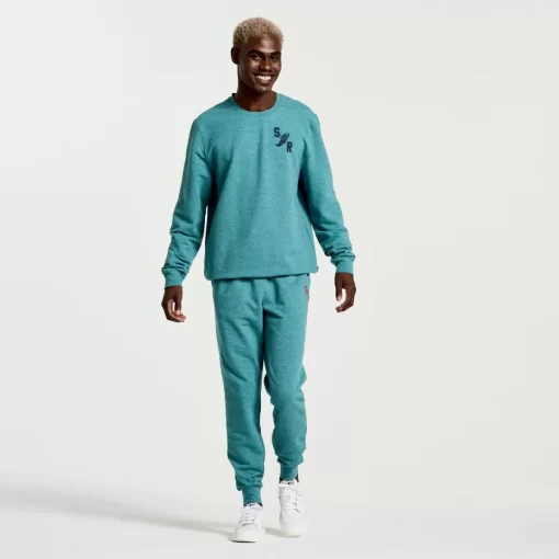 Clothing | Apparel*saucony Men's Rested Crewneck North Atlantic Heather Graphic