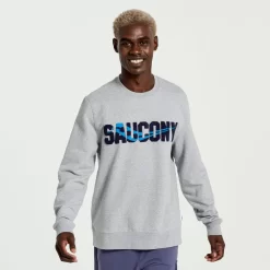 Clothing | Apparel*saucony Men's Rested Crewneck Light Grey Heather Graphic