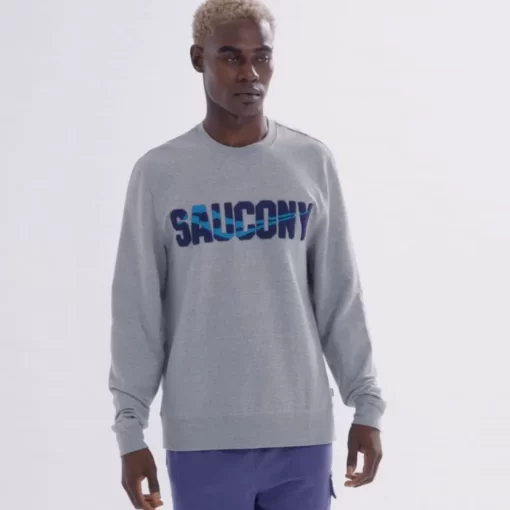 Clothing | Apparel*saucony Men's Rested Crewneck Light Grey Heather Graphic