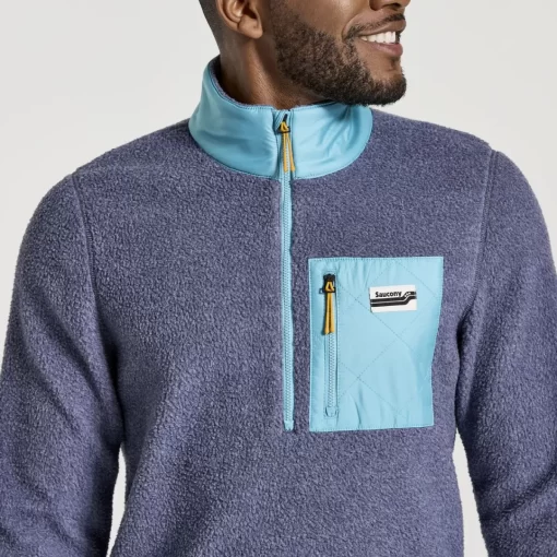 Clothing | Apparel*saucony Men's Rested Sherpa 1/4 Zip Sodalite Heather
