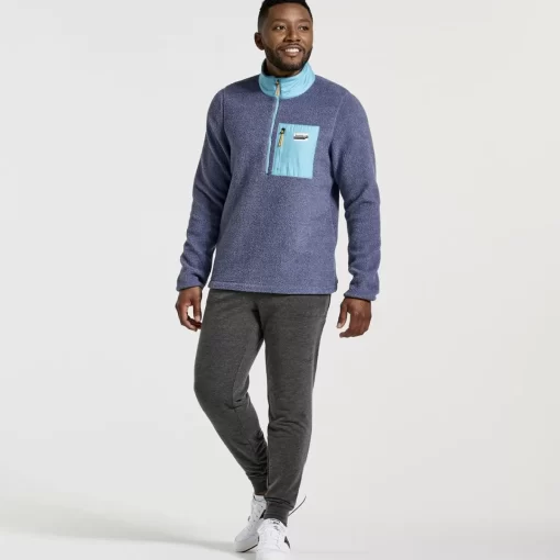 Clothing | Apparel*saucony Men's Rested Sherpa 1/4 Zip Sodalite Heather