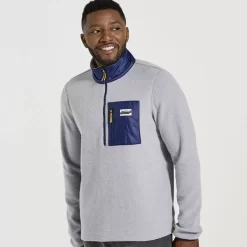 Clothing | Apparel*saucony Men's Rested Sherpa 1/4 Zip Light Grey Heather