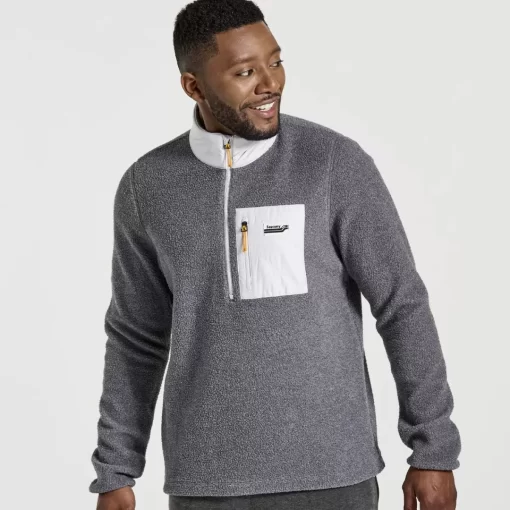 Clothing | Apparel*saucony Men's Rested Sherpa 1/4 Zip Black Heather